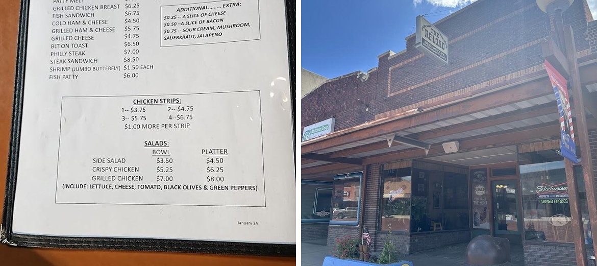 The Re-Load Bar & Grill Menu